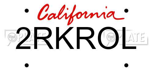 2RKROL California License Plate