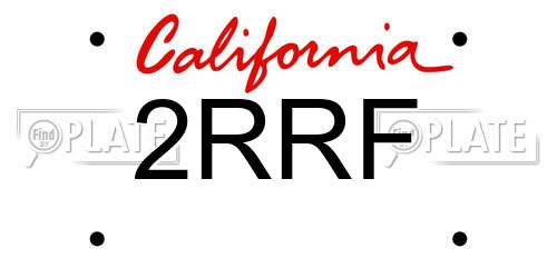 2RRF California License Plate