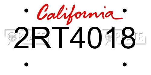 2RT4018 California License Plate