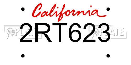 2RT623 California License Plate
