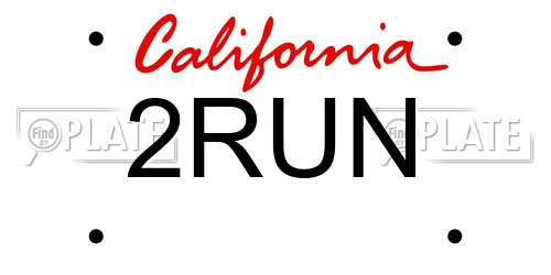 2RUN California License Plate
