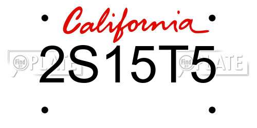 2S15T5 California License Plate