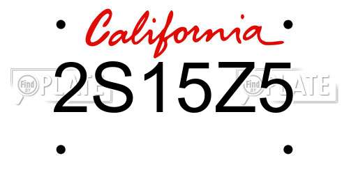 2S15Z5 California License Plate