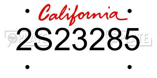 2S23285 California License Plate
