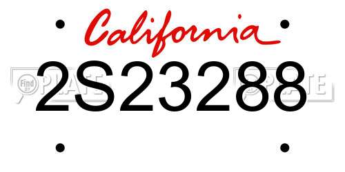 2S23288 California License Plate