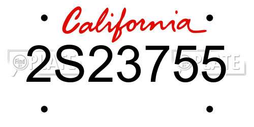 2S23755 California License Plate