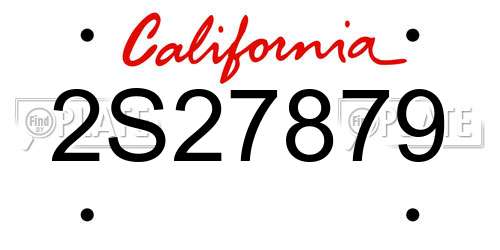 2S27879 California License Plate