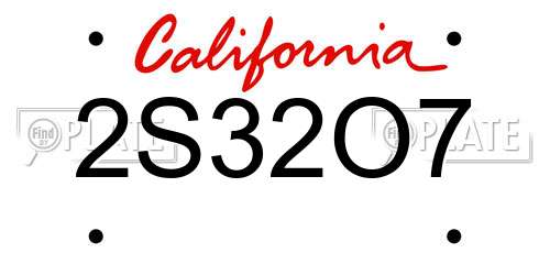 2S32O7 California License Plate