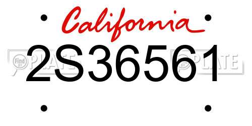 2S36561 California License Plate