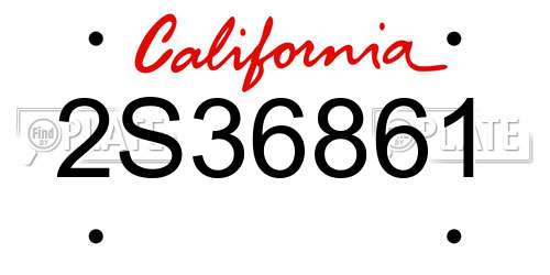 2S36861 California License Plate