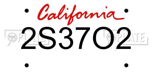 2S37O2 California License Plate