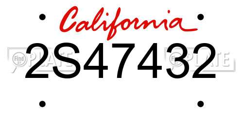 2S47432 California License Plate