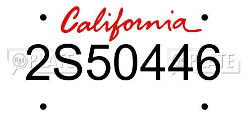 2S50446 California License Plate