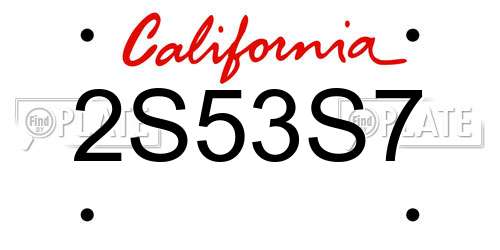 2S53S7 California License Plate