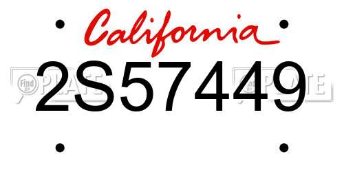 2S57449 California License Plate