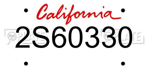 2S60330 California License Plate