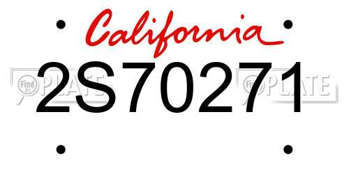 2S70271 California License Plate