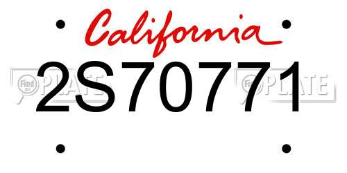 2S70771 California License Plate