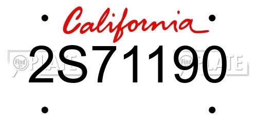 2S71190 California License Plate