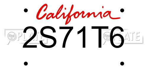2S71T6 California License Plate