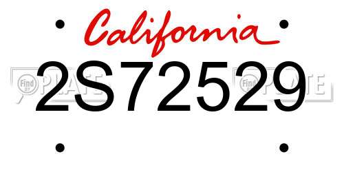 2S72529 California License Plate