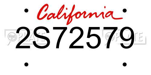 2S72579 California License Plate
