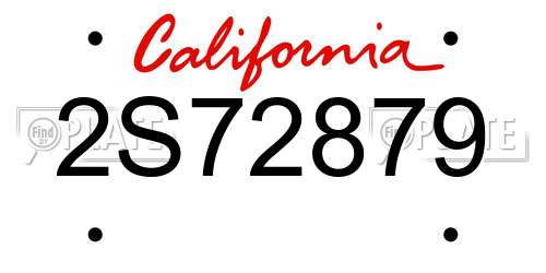 2S72879 California License Plate