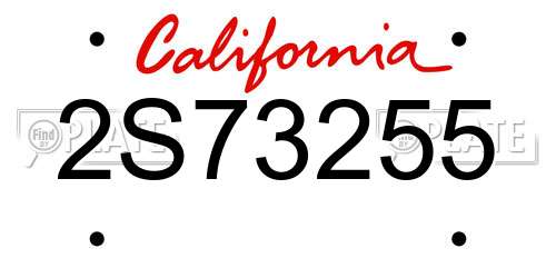 2S73255 California License Plate