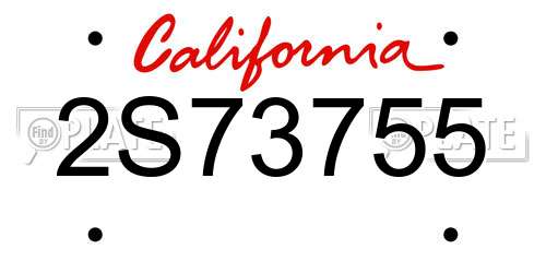 2S73755 California License Plate