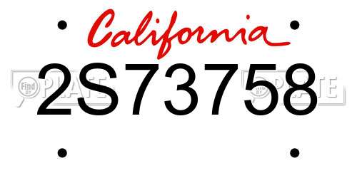 2S73758 California License Plate