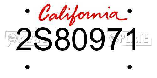 2S80971 California License Plate