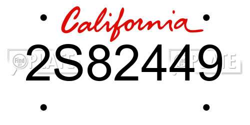 2S82449 California License Plate
