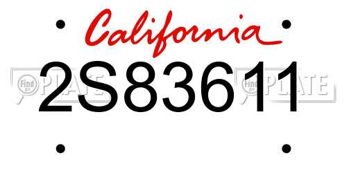 2S83611 California License Plate