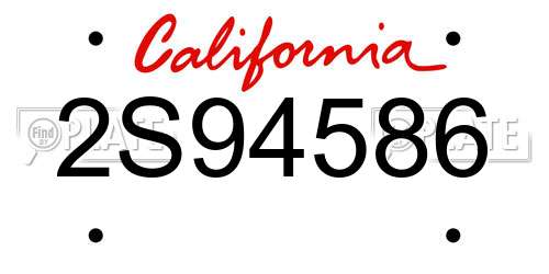 2S94586 California License Plate