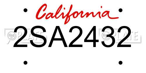 2SA2432 California License Plate