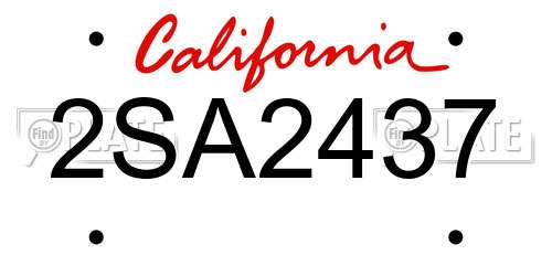2SA2437 California License Plate