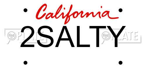 2SALTY California License Plate