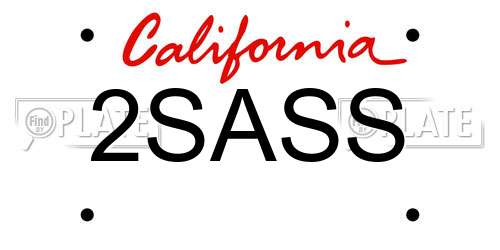 2SASS California License Plate