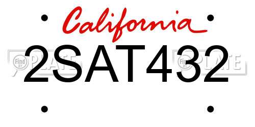 2SAT432 California License Plate