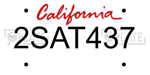 2SAT437 California License Plate