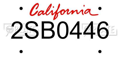 2SB0446 California License Plate