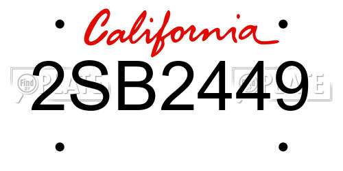 2SB2449 California License Plate