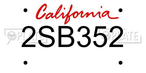 2SB352 California License Plate