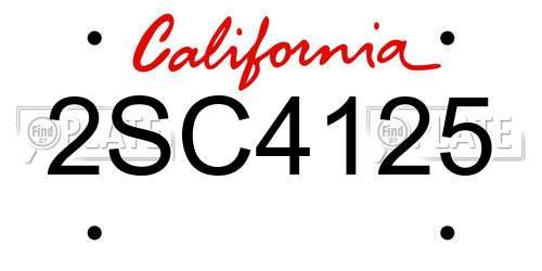 2SC4125 California License Plate