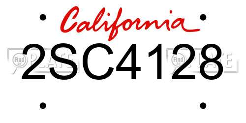 2SC4128 California License Plate