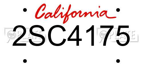 2SC4175 California License Plate