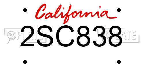 2SC838 California License Plate
