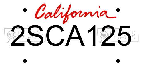 2SCA125 California License Plate
