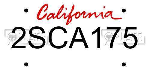 2SCA175 California License Plate