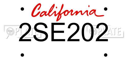 2SE202 California License Plate